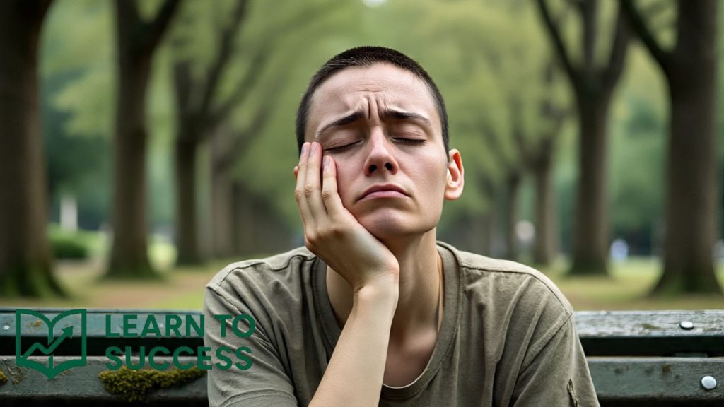 Person feeling weak due to stress